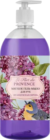 Le Flirt Du Provence мягкое гель мыло для рук французская сирень 1000 мл