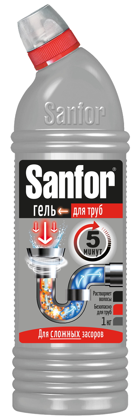 Sanfor для труб средство для очистки канализационных труб 1 л