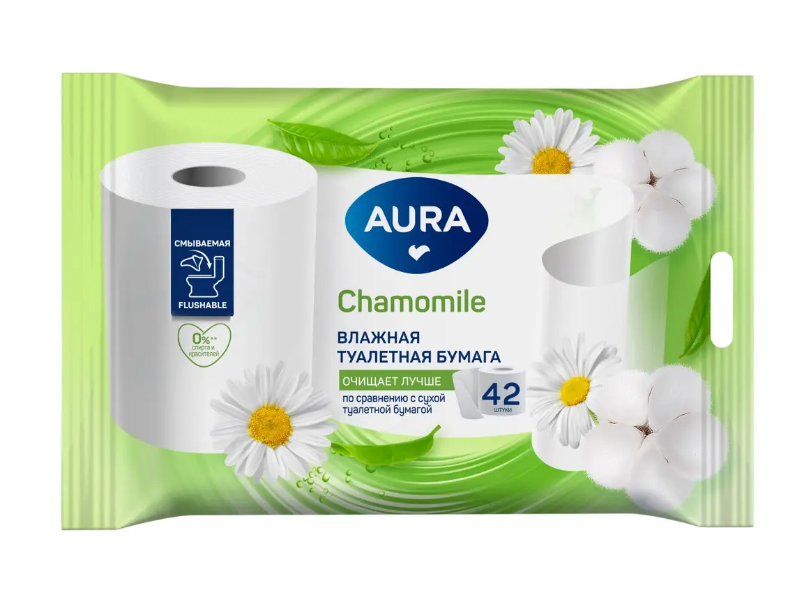 Aura влажная туалетная бумага 42 шт