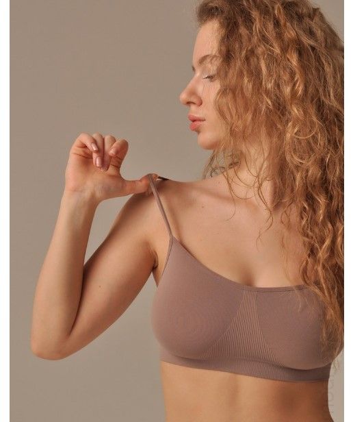 MY топ женский BR201 top spalla stretta chocolate шоколад 48/50 L/XL