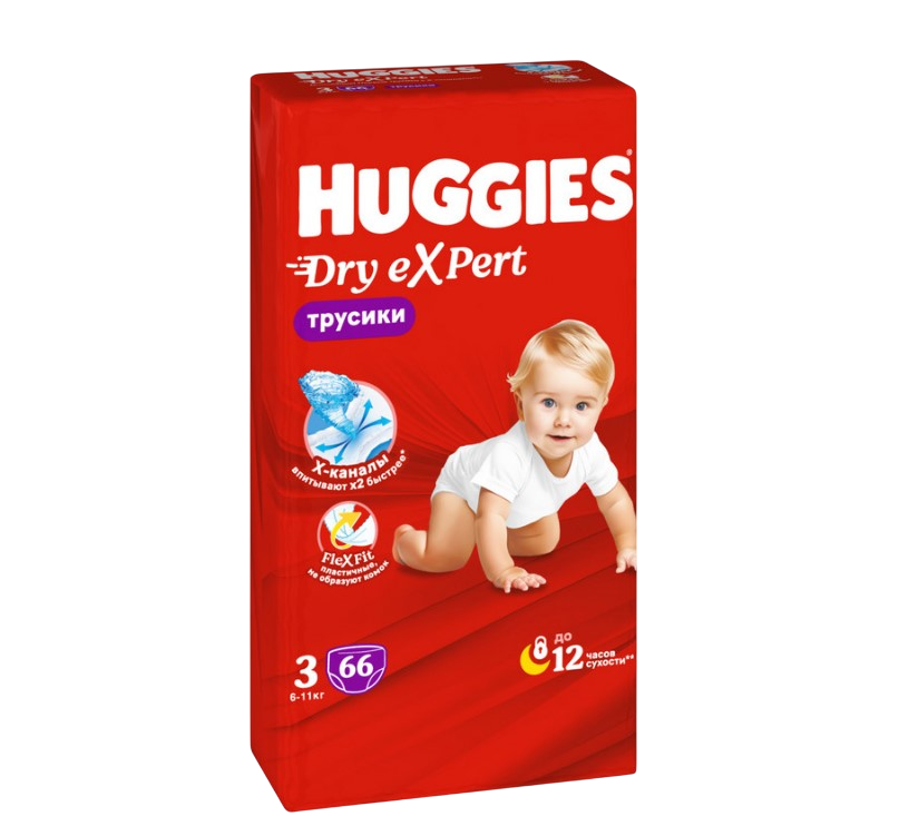 Huggies dry expert 3 m 6-11 кг трусики подгузники 66 шт