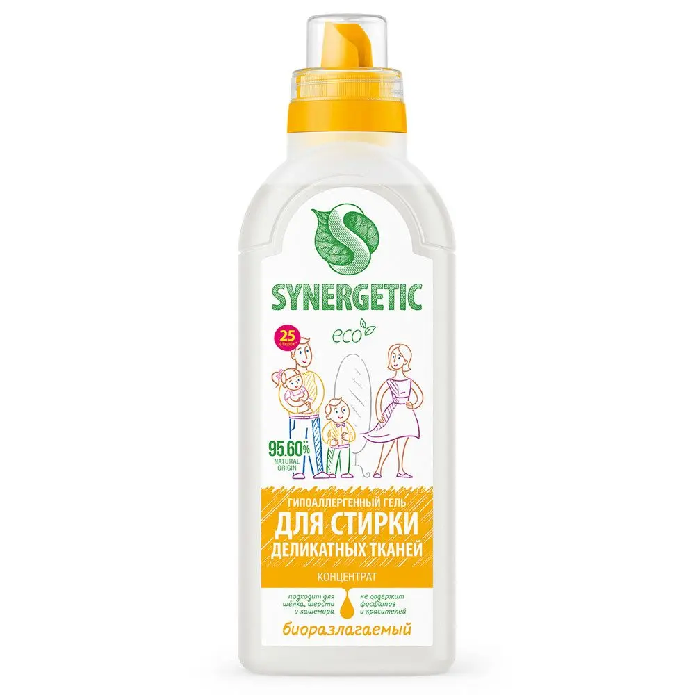 Synergetic гель для стирки для деликатных тканей 0,75 л 25 стирок