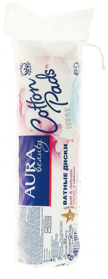 AURA Ватные диски 80шт (35шт в кор)