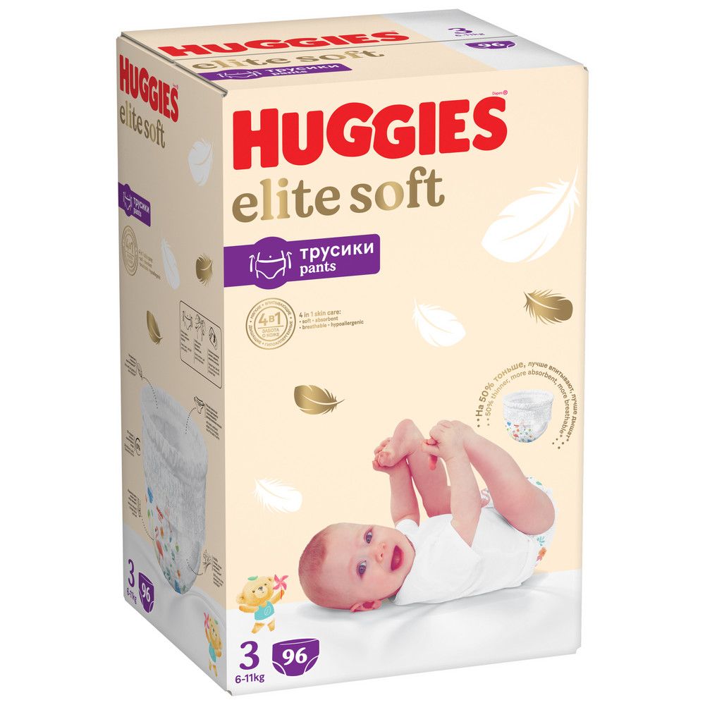 Huggies Elite Soft подгузники трусики 6-11 кг 3 размер 96 шт
