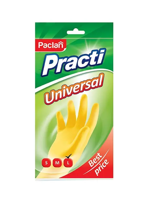 Paclan перчатки резиновые Размер L желтые 1 пара