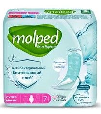 Molped прокладки женские антибактериальные ultra с крылышками супер 7шт