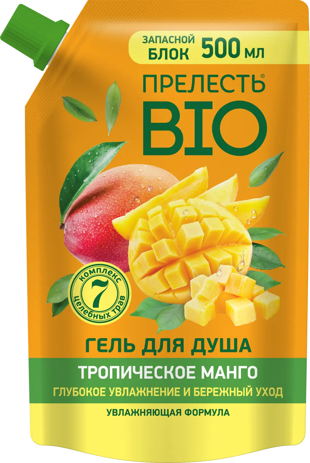 Прелесть био гель для душа тропическое манго дой пак 500 мл