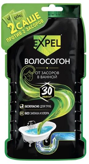Expel Средство для устранения засоров ОТ ВОЛОС 2 саше по 50г