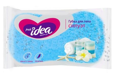 Fresh idea губка для тела силуэт крупнопористый поролон форма восьмерка 140*90*50 1шт