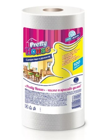 Русалочка салфетки в рулоне pretty house100 шт