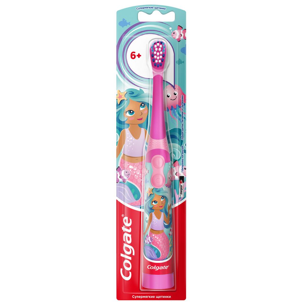 Colgate электрическая зубная щетка детская sonic barbie batman на батарейках