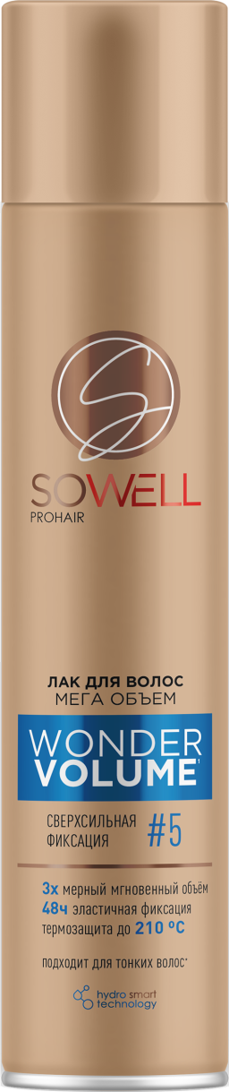 SoWell wonder volume лак для волос мега объем от корней  сверхсильной фиксации 300 см3