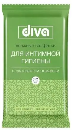 DIVA № 20 влажные салфетки для интимной гигиены c экстрактом ромашки