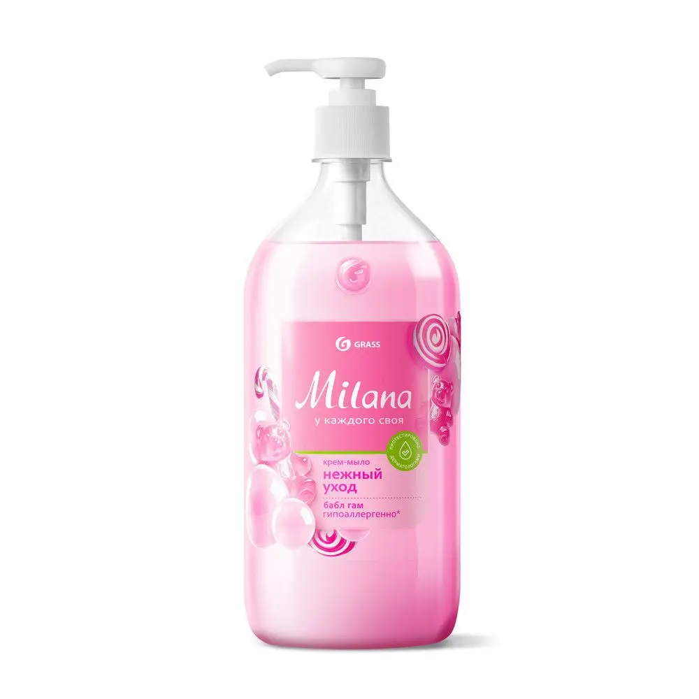 Milana fruit bubbles крем мыло жидкое увлажняющее флакон 1000 мл