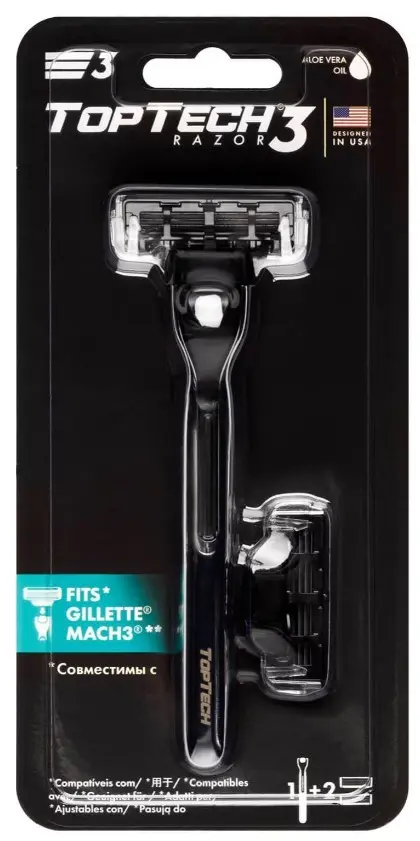 3 мужская бритва 1 станок+ 2 сменные кассеты совместима с gillette