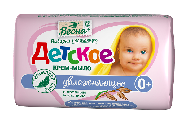 ВЕСНА детское крем мыло увлажняющее с овсяным молочком 90г