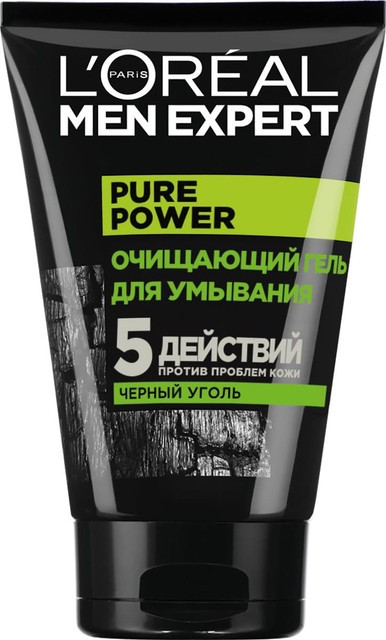 L`OREAL MEN  Гель д/умывания Чёрный уголь, 100 мл