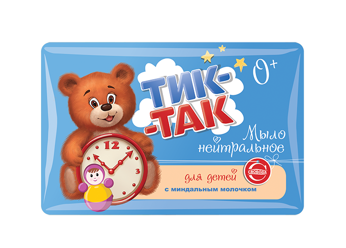 Тик-Так мыло детское 0+ с миндальным молочком 90 г