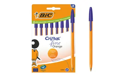 Bic orange fine ручка шариковая уп 8 шт