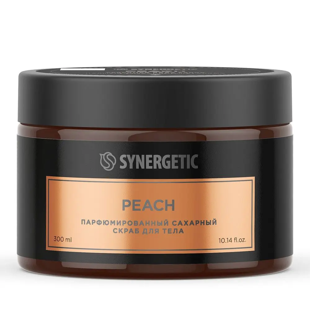 Synergetic парфюмированный скраб для тела peach персик 300 мл
