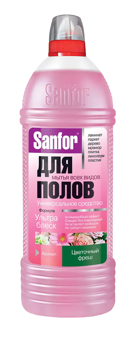 Sanfor для полов ультра блеск цветочный фреш 1 л