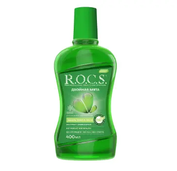 Rocs ополаскиватель для полости рта двойная мята 400 мл