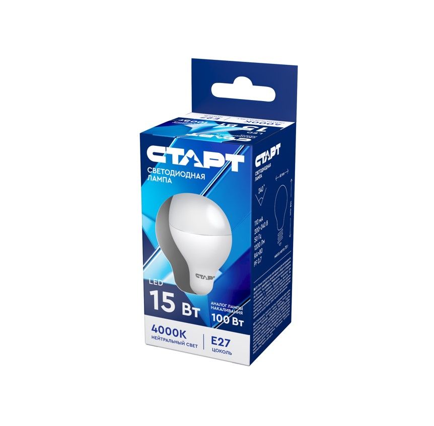 Старт лампа светодиодная ECO LEDGLSE27 15W 40