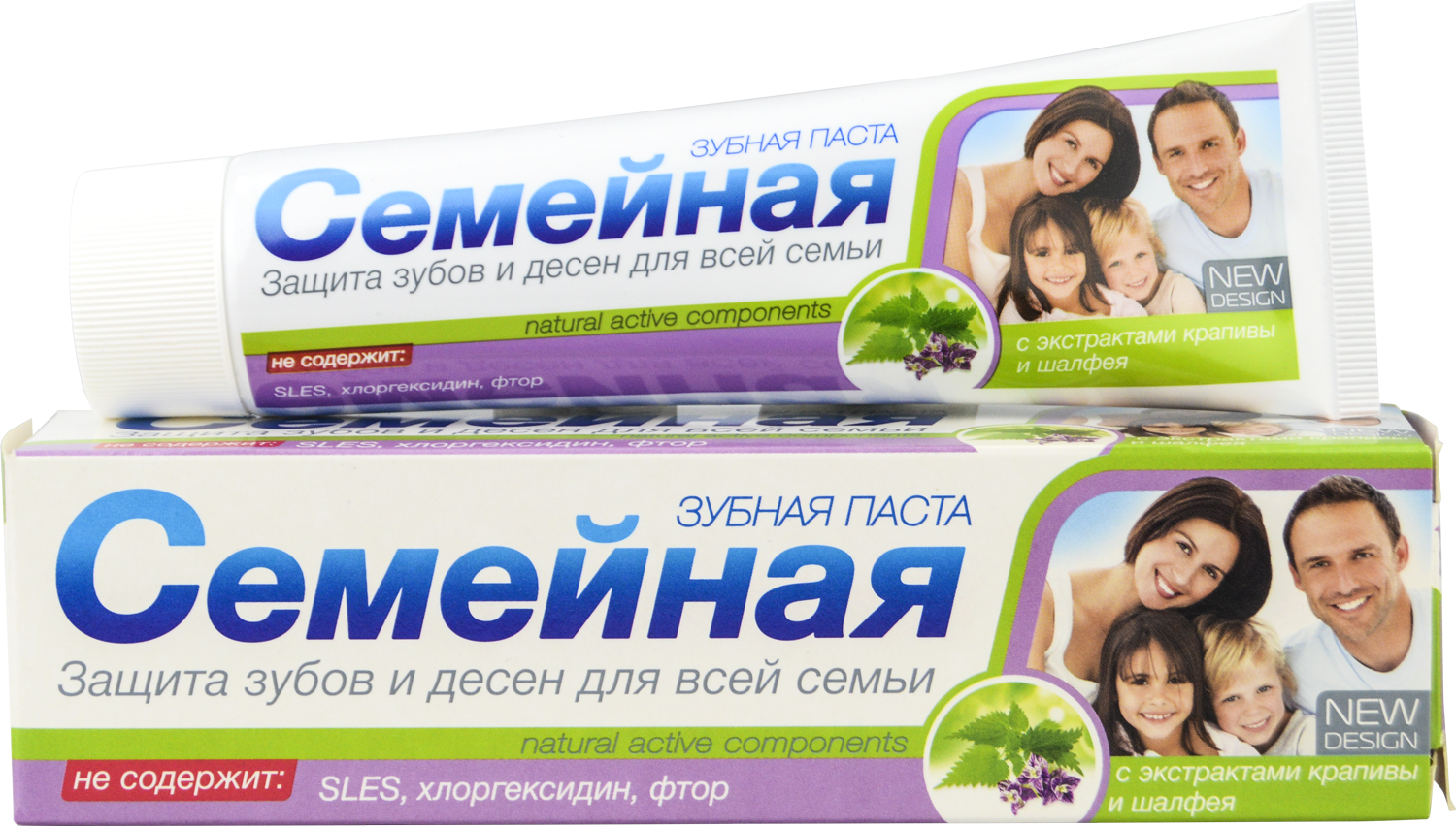 Семейная зубная паста  с экстрактами крапивы и шалфея 130 г