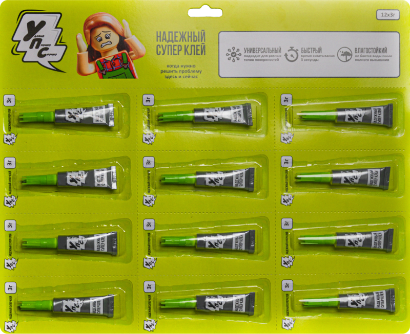 Упс супер клей на карте 12 шт 3 г
