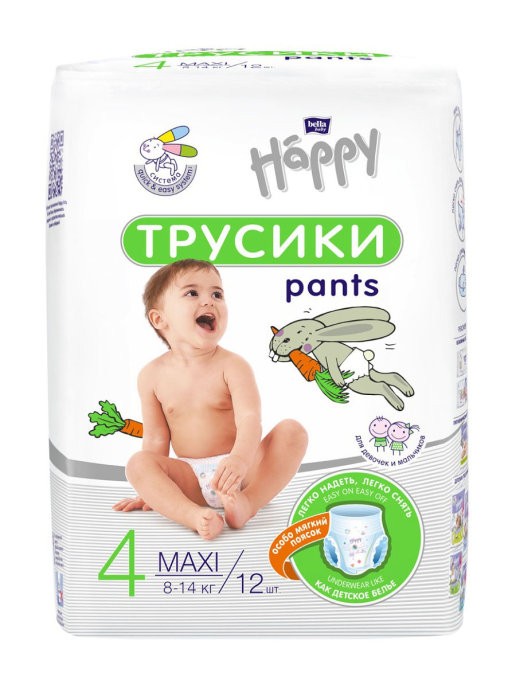 BELLA BABY HAPPY Подгузники-трусики Maxi, 12 шт.уп, вес 8-14 кг
