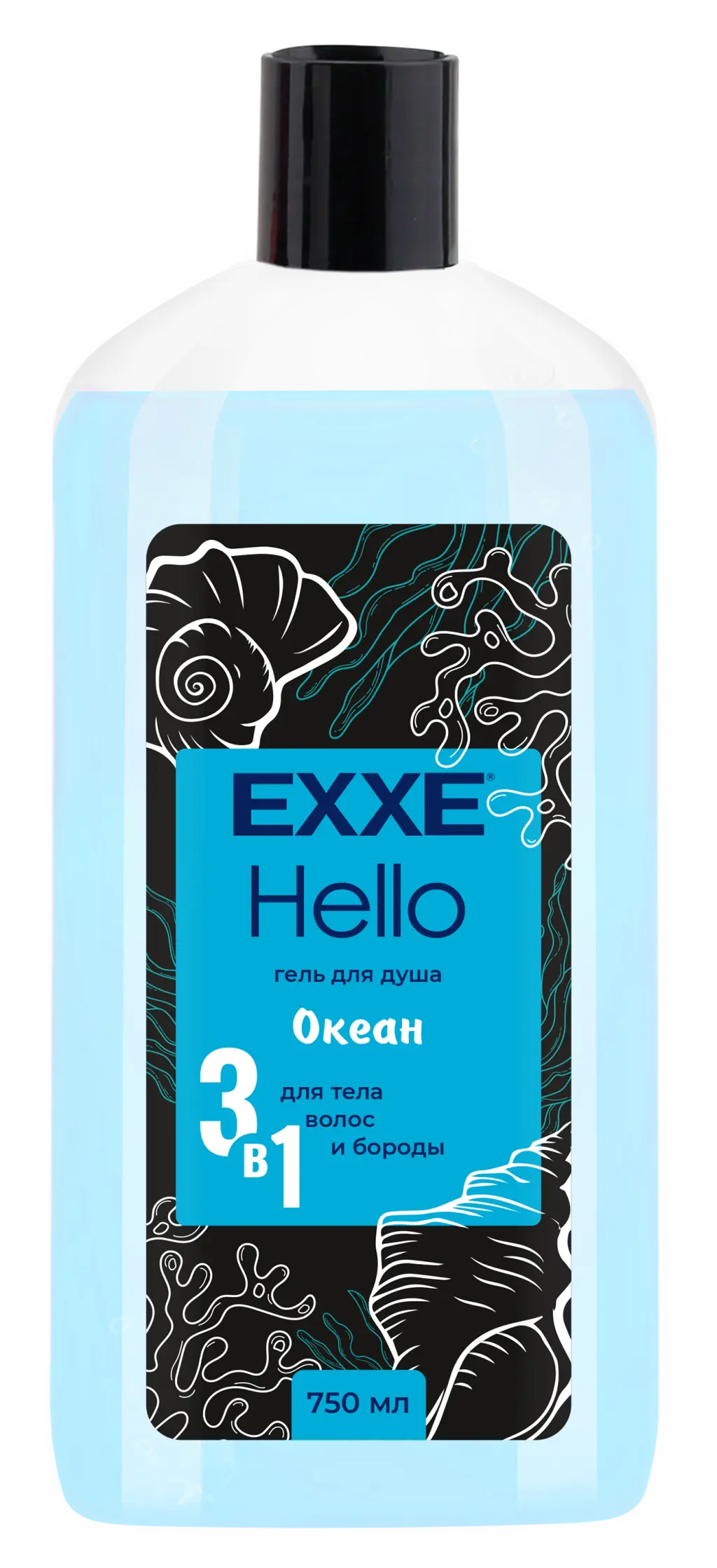 Exxe men гель для душа 3 в1 океан 750 мл