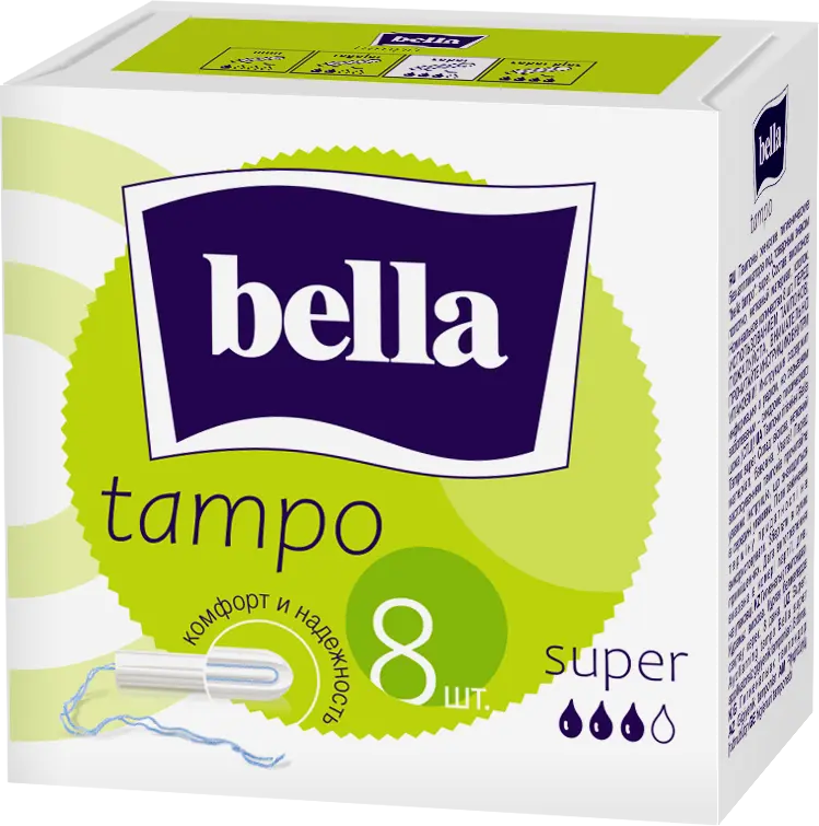 BELLA Тампоны женские гигиен. без аппликатора comfort марки ' bella' Super по 8 шт