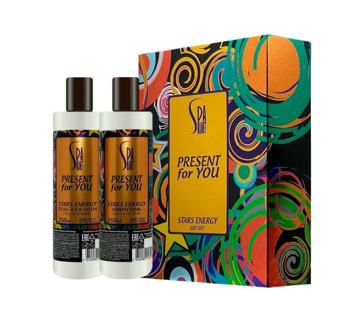 Present for you stars energy подарочный набор шампунь 250 + гель для душа 250 жен