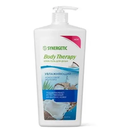 Synergetic крем гель для душа кокосовое молочко body 900 мл