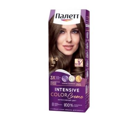Палетт крем краска для волос темно русый 6.0