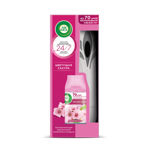 Air Wick Freshmatic автоматический распылитель освежителя воздуха с освежителем воздуха в сменном аэрозольном баллоне цветущая сакура 250 мл