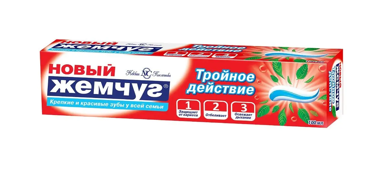 Новый Жемчуг зубная паста тройное действие 100 мл