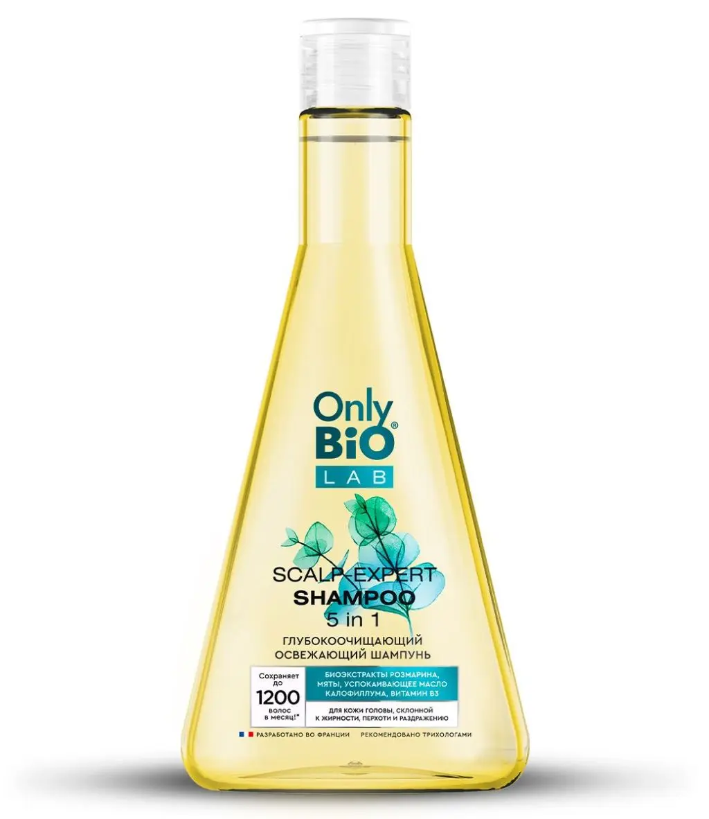Only Bio Lab глубокоочищающий освежающий шампунь expert 5 в 1 350 мл