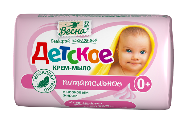 ВЕСНА детское крем мыло питательное с норковым жиром 90г