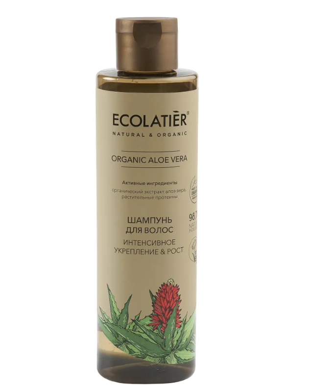 Ecolatier шампунь для волос интенсивное укрепление рост серия organic aloe vera 250 мл