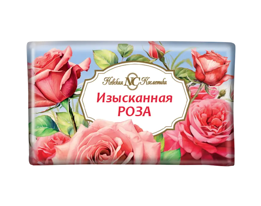 Невская косметика туалетное мыло цветочное изысканная роза 180г