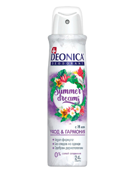 Deonica антиперспирант summer dreams vegan formula 150 мл спрей