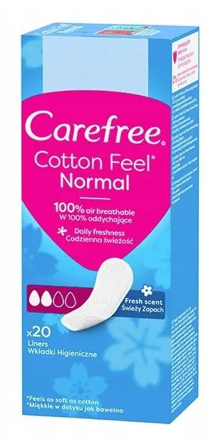 Carefree салфетки ароматом свежести 20 шт стикер