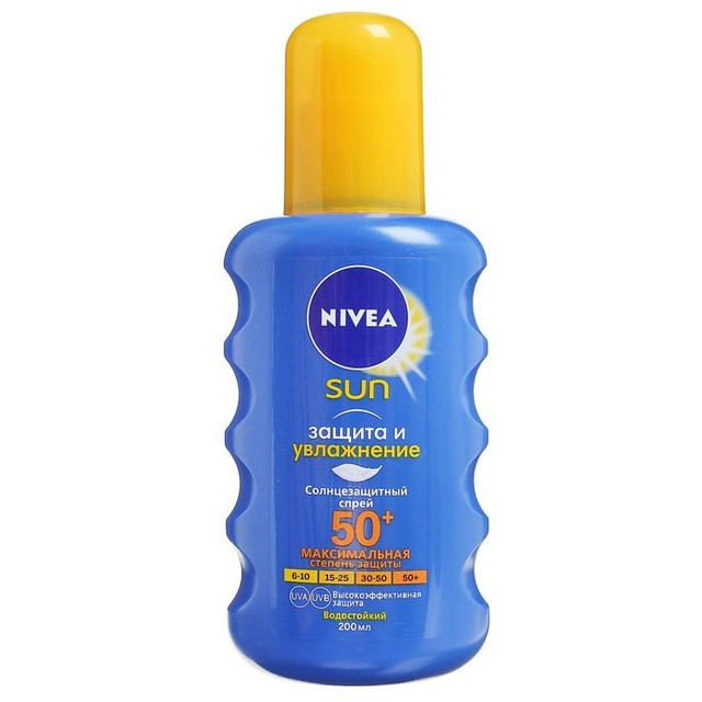 NIVEA Солнцезащитный спрей ухаживающий СЗФ 50+, 200мл