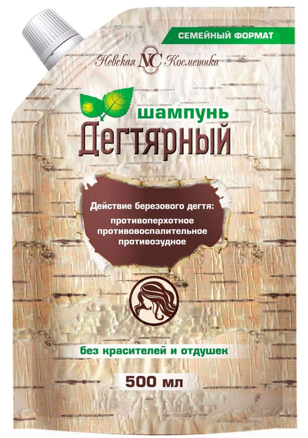 Невская Косметика шампунь дегтярный дой пак 500мл