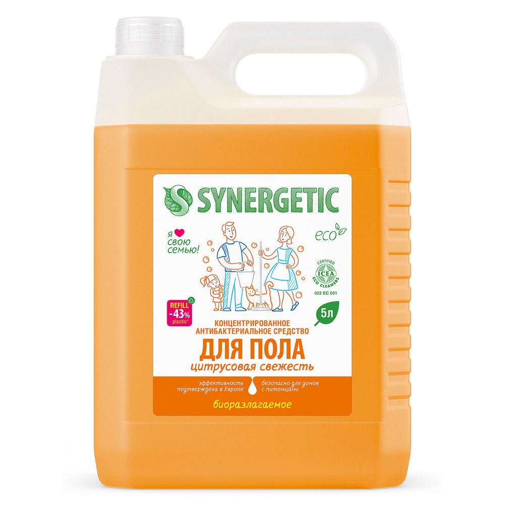 Synergetic средство для пола цитрусовая свежесть 5 л