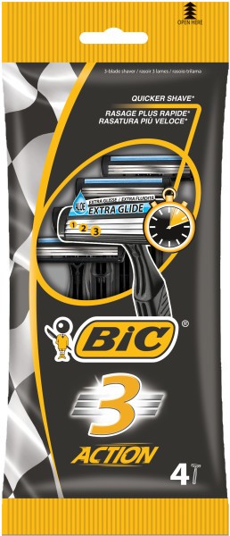 BIC Станки одноразовые BIC 3 ACTION (4шт.) с тремя лезвиями