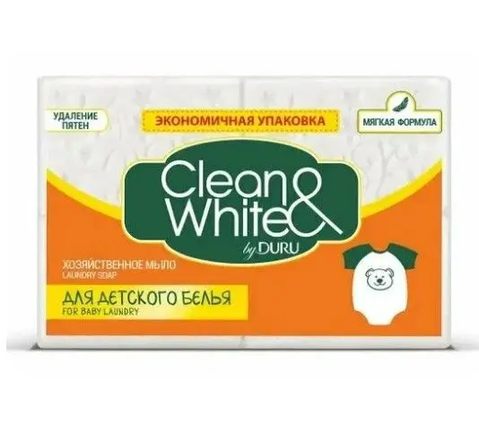 Clean&White by duru мыло хозяйственное детское 4*120 гр