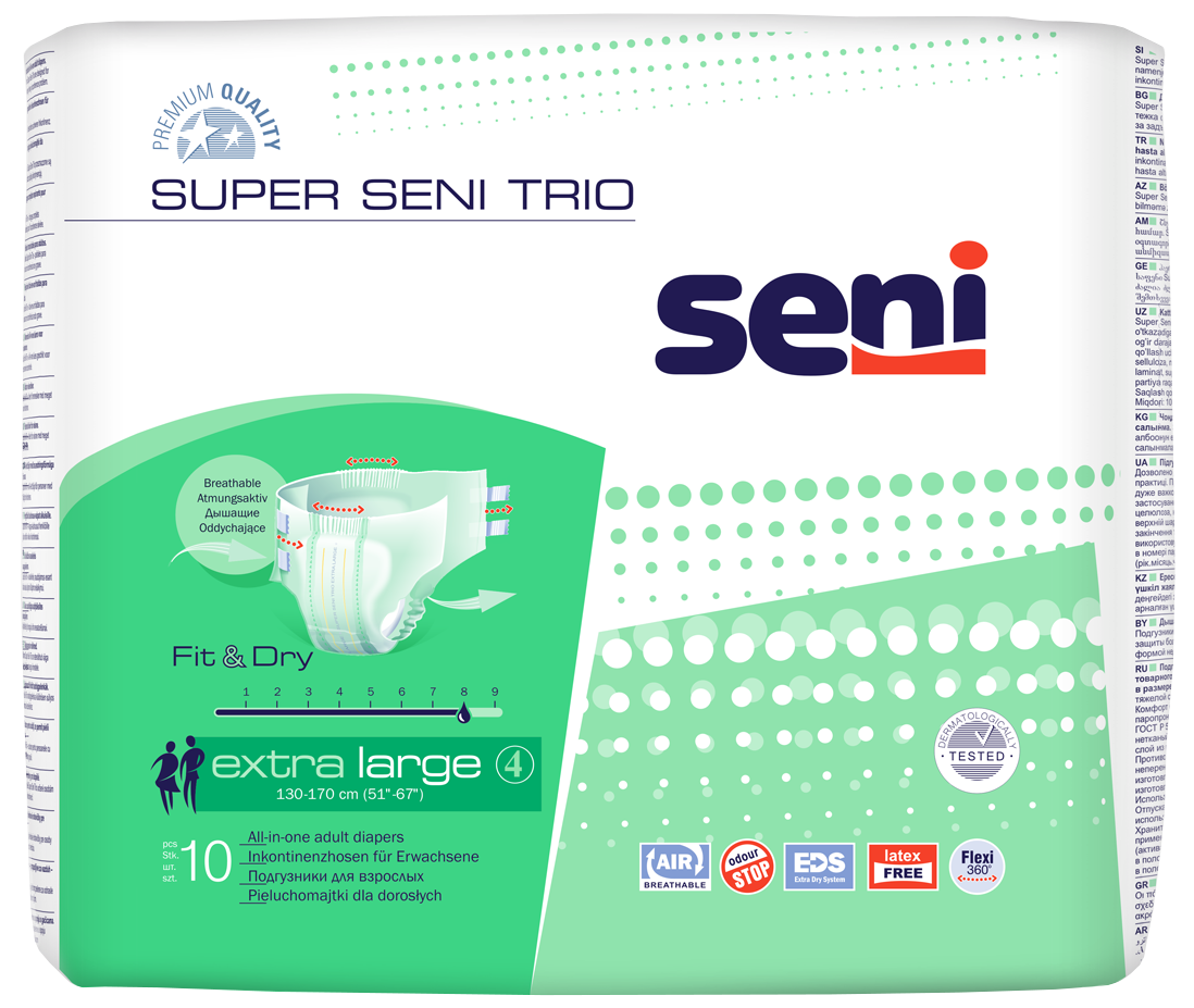 Подгузники BELLA SUPER SENI TRIO  Extra Large по 10 шт
