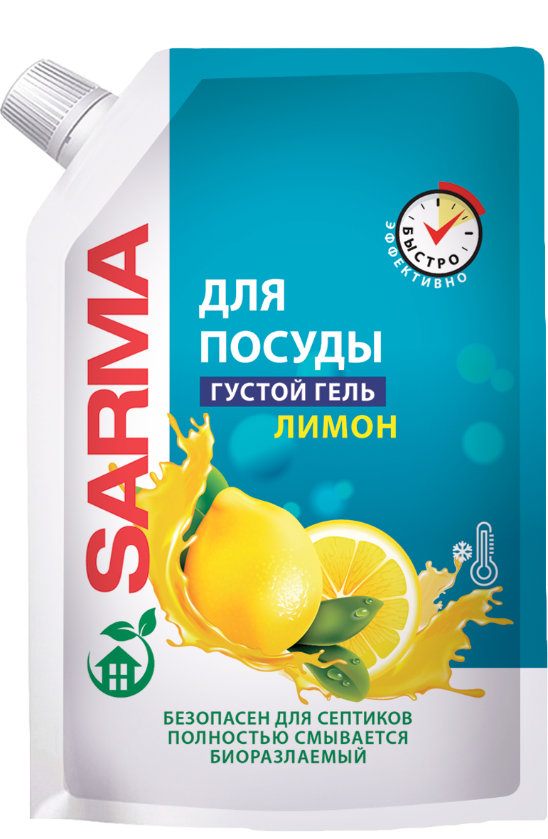 Sarma средство для посуды лимон дой пак 1л
